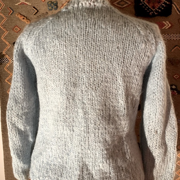 Sweet Italian Vintage Baby Blue Wool/Mohair Knit Cardigan-Great Condition - Picture 3 of 4